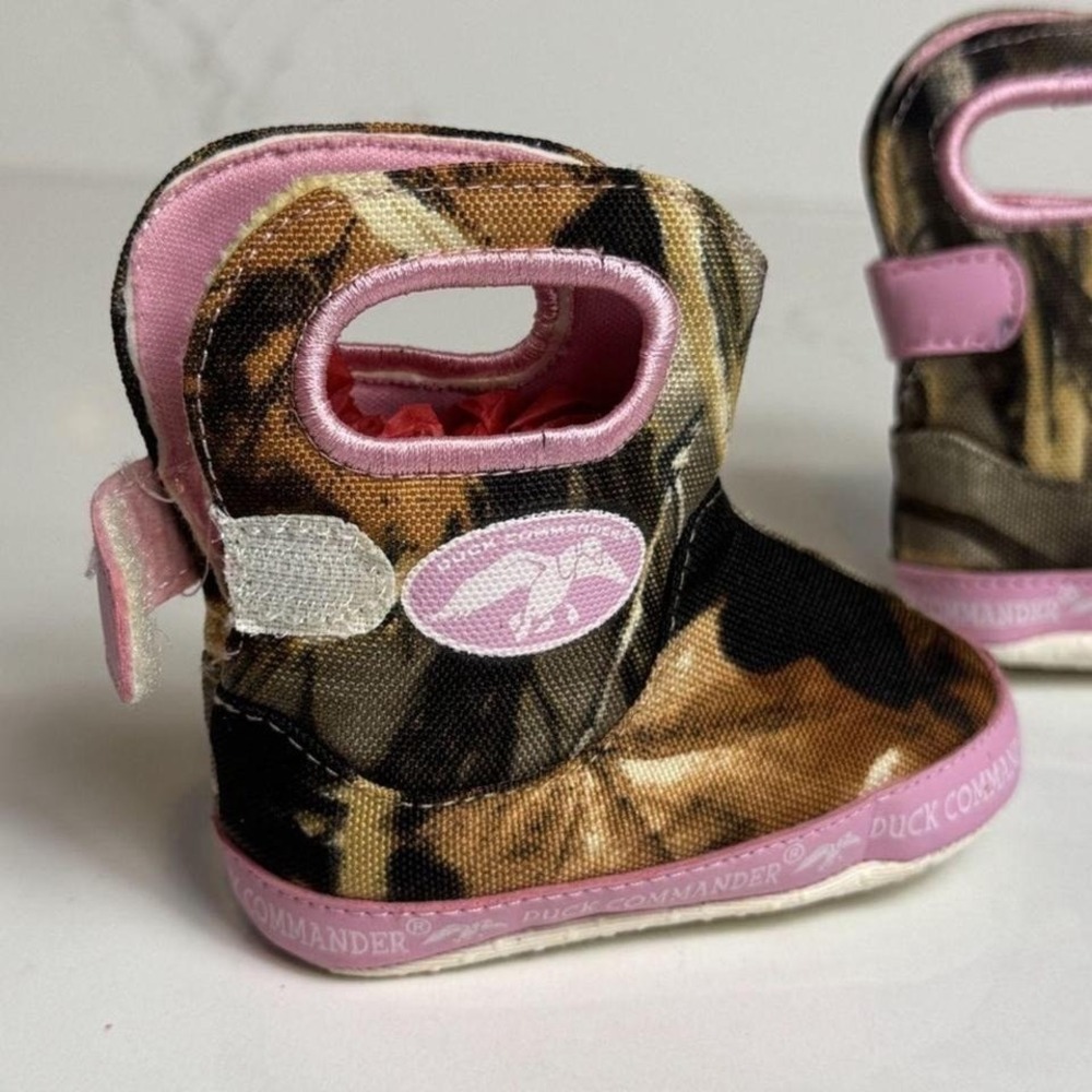 Duck Commander Girls Camo w/Pink Boots Shoes Sz 2 Duck Dynasty Infant - Picture 4 of 6